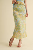 EXCLUSIVE PRT FLORAL TOP AND MIDI SKIRT SET MPST4070