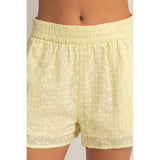 Eyelet Elastic Shorts With Pockets