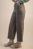 NP70730-Leopard Printed Marine Straight Pants