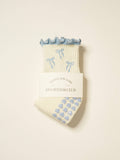 Bow Ruffle Grip Sock [Dusty Blue], Pilates Socks