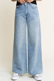HQP0001-DENIM WIDE LEG JEANS-BROKEN