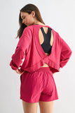 Crescent Pima Cotton Open Back Long Sleeve Tee