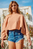 Solid Hi-low Sweatshirt Crop Top