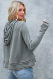 HOODIE LONG SLEEVE THUMBHOLE FRENCH TERRY TOP