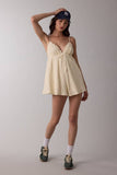 SWEETHEART NECK RUFFLE TRIM PLAIN MINI ROMPER