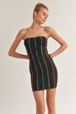 ID6544 COLOR LINE DRESS SWEATER
