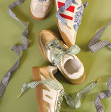Step It Up Shoelaces–Gingham Light Blue