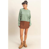 Ribbed Elastic Waist Mini Skort