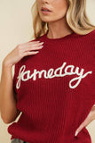 CSW10210-1 - 'GAMEDAY" EMBROIDERED SLEEVELESS SWEATER VEST