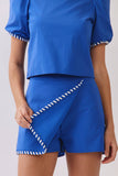 CP10378-Contrast Whipstitch Wrap Skort