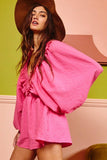 R5268 Ruffled Solid Woven Romper