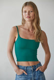 S1304N | Knit Striped Seamless Cami Strap Reversible Top
