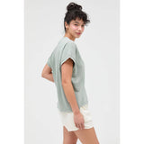 Capped Sleeve Mineral Wash T-Shirt