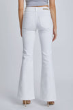 WV38728WHT-1 White 2 Button Mid Rise Flare