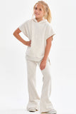 Cotton Terry Slit Hem Pants