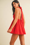 IR2198 HALTER BABYDOLL ROMPER WITH BIKER SHORTS