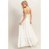Halter Neck Smocked Maxi Dress
