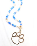 McLane Stone Necklace with Toggle Blue White