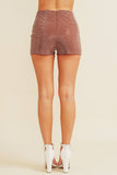 CP6126A-1 - RHINESTONE ZIP SHORTS