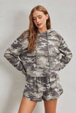 FF7900 Camo Hoodie & Shorts Set