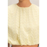 Bubble Hem Cotton Eyelet Sleeveless Top