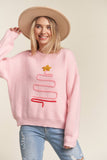 LESW3436- X-MAS TREE ACCENT SWEATER