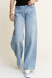 HQP0001-DENIM WIDE LEG JEANS-BROKEN
