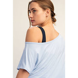 VISCOSE MODAL CROPPED OFF SHOULDER TOP