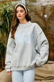 IT2594E-WWJD2 Stripe Embroidered "WWJD" Mock Neck Sweatshirt