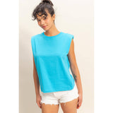 Shoulder Pad Sleeveless Top
