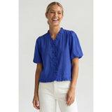Ruffle Detail Bubble Sleeve Top
