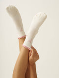 Bow Ruffle Grip Sock [Soft Pink], Pilates Socks