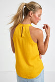 Cord Keyhole Sleeveless Top