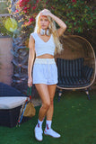 P5574-1 | Contrast Detail Striped Seersucker Short