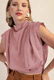High Neck Back Zipper Top