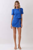 CP10378-Contrast Whipstitch Wrap Skort