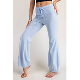 COTTON LYCRA BUBBLED FLARE PANTS