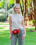 Carlington Clutch/Crossbody Red Patent EC