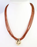 Danville Corded Necklace with Pendant Brown