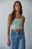 S1304N | Knit Striped Seamless Cami Strap Reversible Top