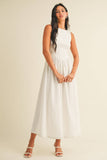 ID9030 BOATNECK SCOOP BACK CHEVRON WAIST FLARED MIDI