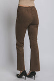 FAUX SUEDE FLARE HIGH WAISTED PANTS