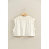 Crew Neck Boxy Sleeveless Cropped Top