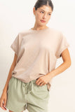 Capped Sleeve Mineral Wash T-Shirt