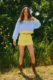 Solid Terry Mini Skirt With Built In Shorts Lining