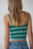 S1304N | Knit Striped Seamless Cami Strap Reversible Top