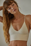 S1003 | Seamless Ribbed Triangle Chest Spaghetti Strap Brami