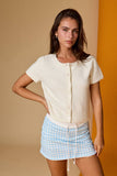 PC19323 Short Sleeve Button Front Cardigan