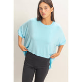 Relaxed High-Low Batwing Sleeve Top