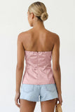 Tailored Long Satin Tube Top